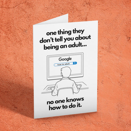 18th Birthday Card Printable | How to Adult Funny Card | Instant Download