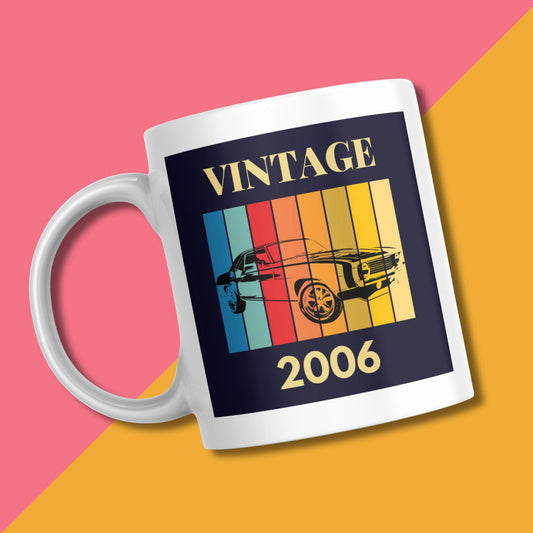 18th Birthday Vintage Car Mug I Personalised Birthday Gift for Her Him