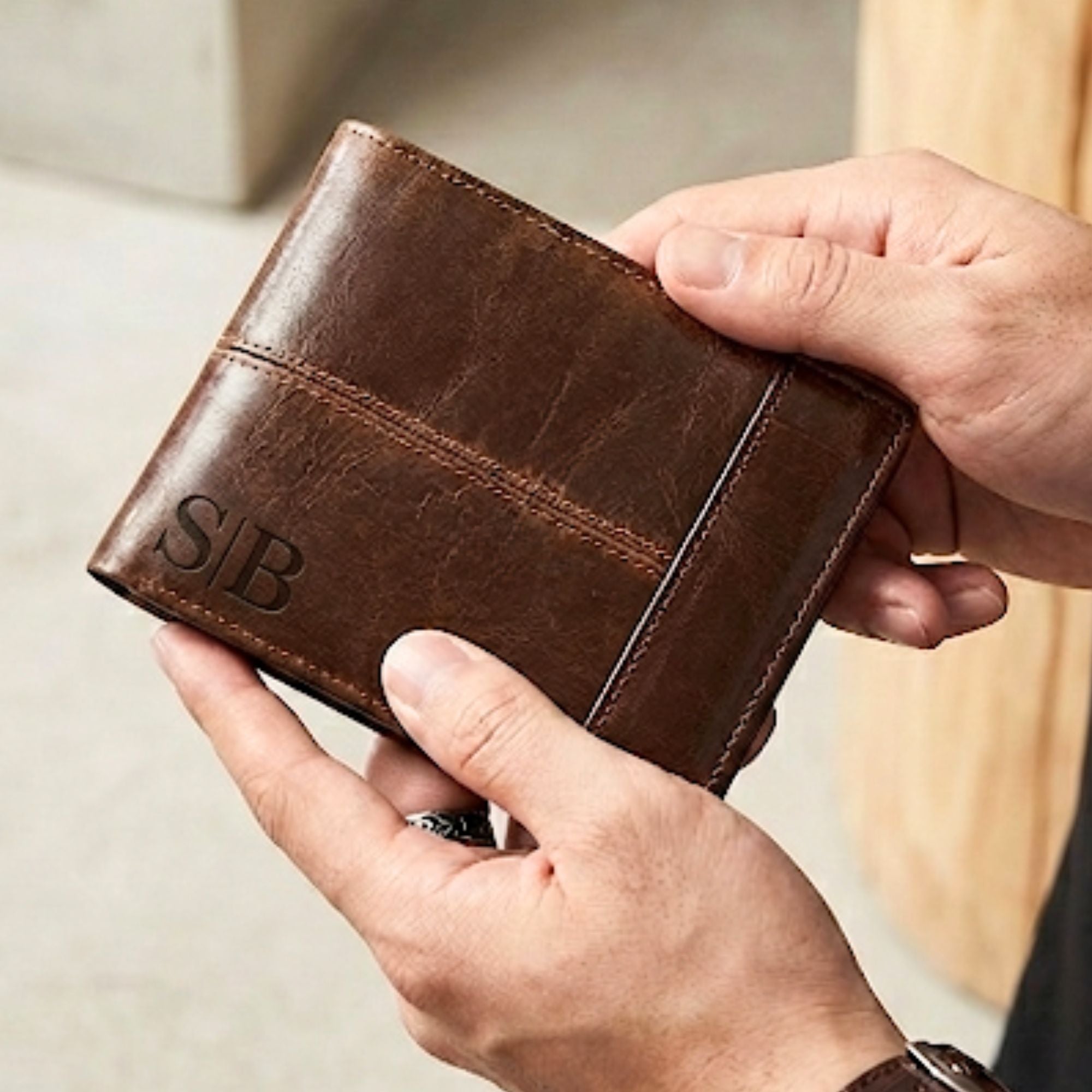 Personalised Leather Wallet I Engraved 21st 18th Birthday Gift for Him