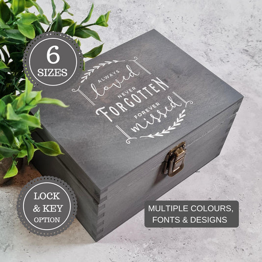Always Loved Bereavement Memorial Box I In Memory of Ashes Box