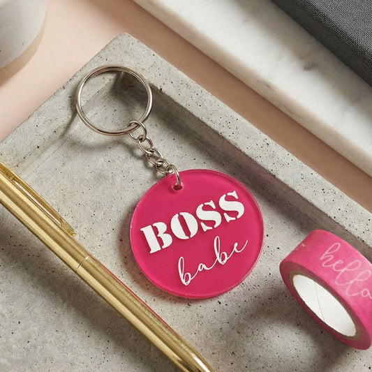 Boss Babe Keyring I Motivational Quote Gift I Inspirational Keychain