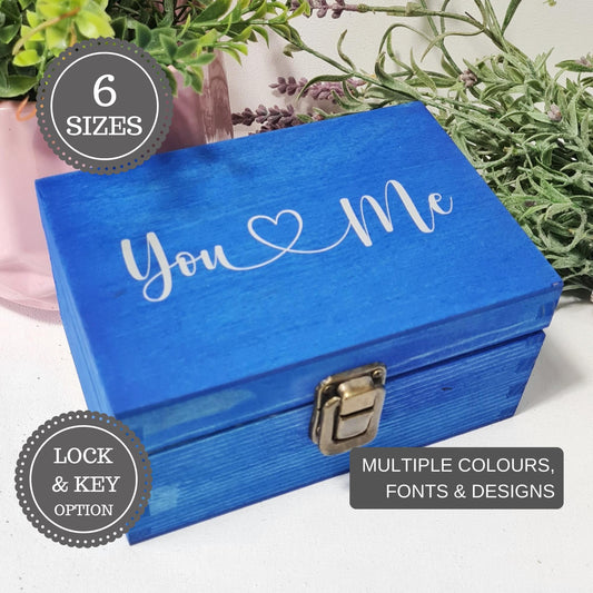 Couples Anniversary Keepsake Box I Boyfriend Girlfriend Memory Box