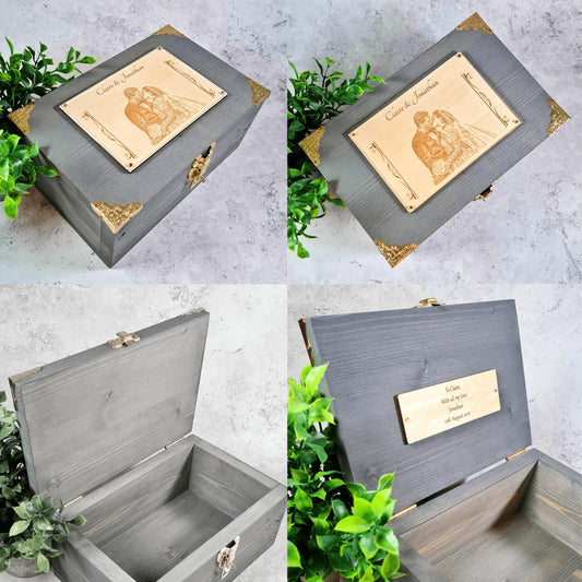 Couples Photo Anniversary Memory Box - Personalised 5th Wedding Anniversary Gift