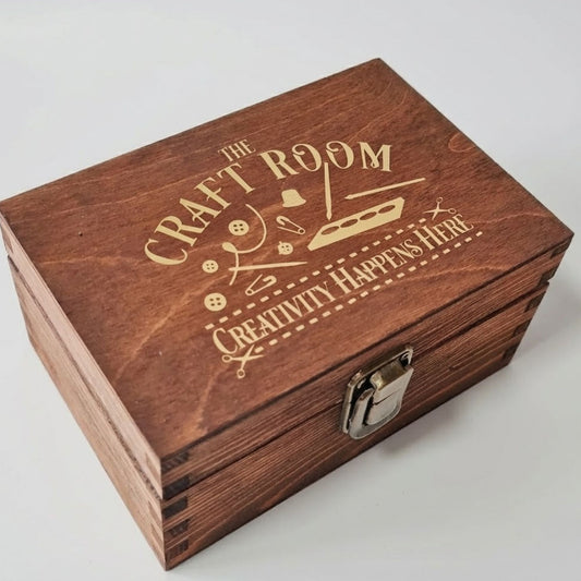 Craft Supplies Storage Box I Wooden Art Paint Box - 6 Sizes Small to XLarge