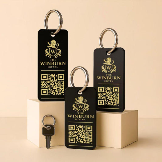 Custom QR Code Keyrings for Hotels – Guest Info in a Scan
