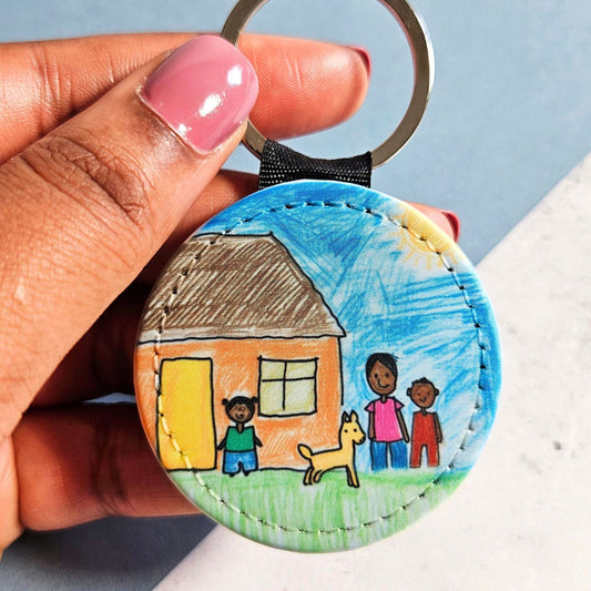 Customised Child's Drawing Keyring Gift