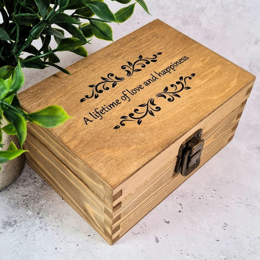Engraved Photo Memory Box I Wooden Card Box I Bereavement Grief Gift