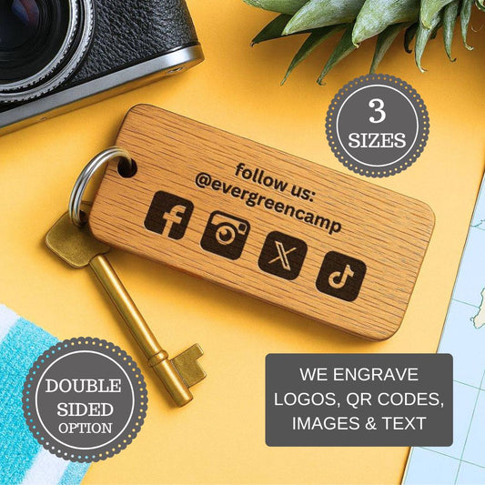 Engraved Social Media Logo Keyring
