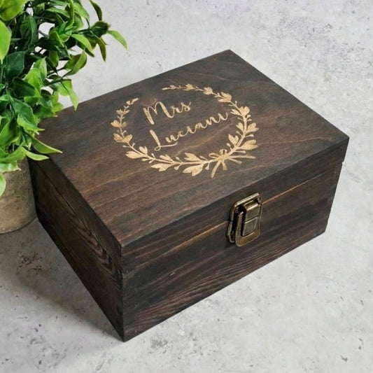 Engraved Teacher Thank You Present I Classroom Assistant Keepsake Box - 6 Sizes Small to XLarge