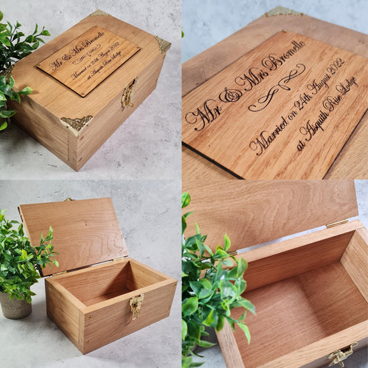 Engraved Wedding Keepsake Box - Couples Mr & Mrs Wedding Memory Box