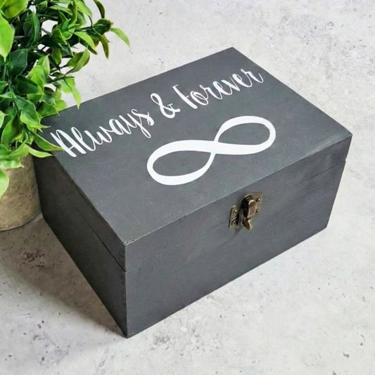 Forever and Always Infinity Symbol Wooden Box I Wedding Gift