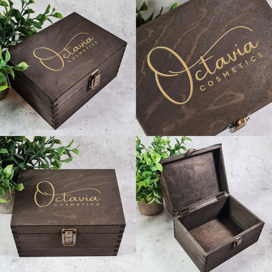 Luxury Wooden Company Logo Branded Client Gift Box