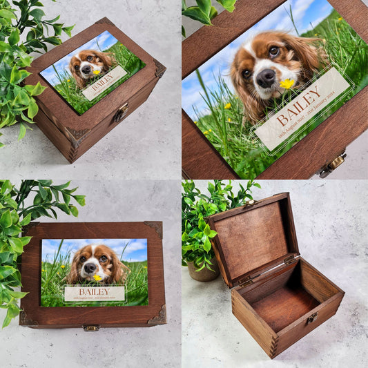 Memorial for a Pet – Dog Remembrance Plaque Keepsake Box