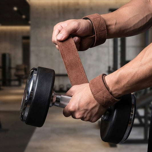 Microfibre Leather Weight Lifting Wrist Straps – Non-Slip Grip Training Straps