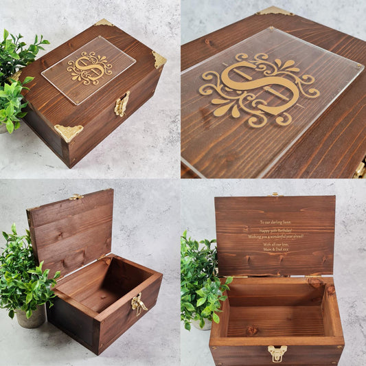 Monogram Personalised Keepsake Box - Custom 18th 21st Birthday Gift Box