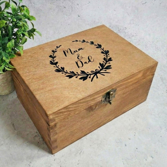 Parents Anniversary Gift I Mum & Dad Wedding Memories Keepsake Box - 6 Sizes Small to XLarge