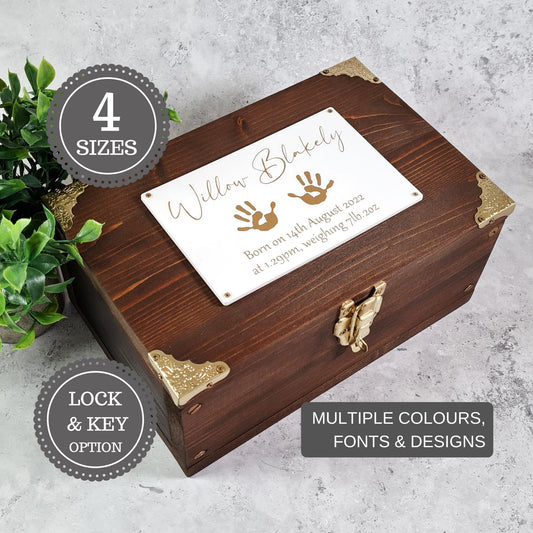 Personalised Baby Keepsake Memory Box - Bespoke New Baby Shower Girl Boy Gift