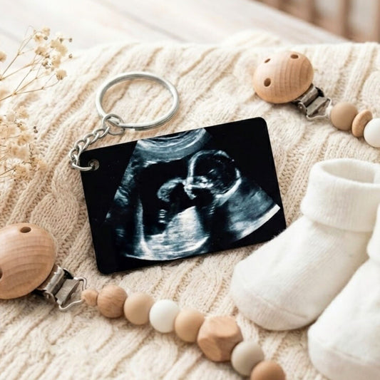 Personalised Baby Scan Photo Keyring