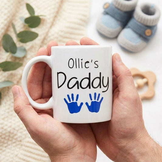 Personalised Daddy Baby Handprint Mug