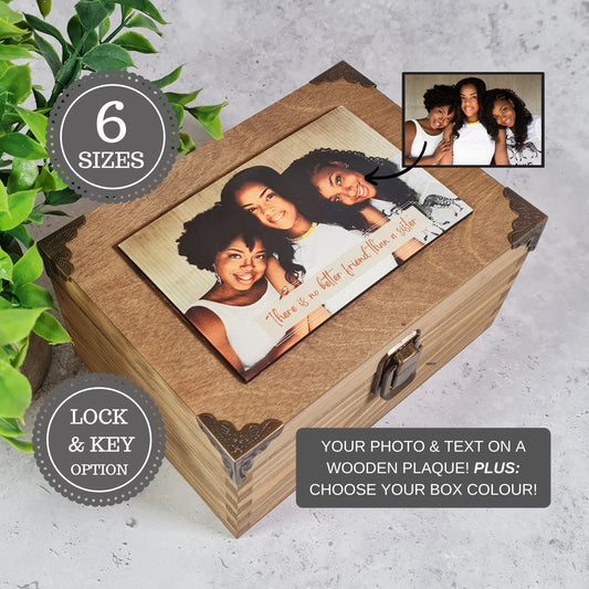 Personalised Family Photo Memory Box I Sister Brother Gift Idea I Mum Dad Keepsake Box