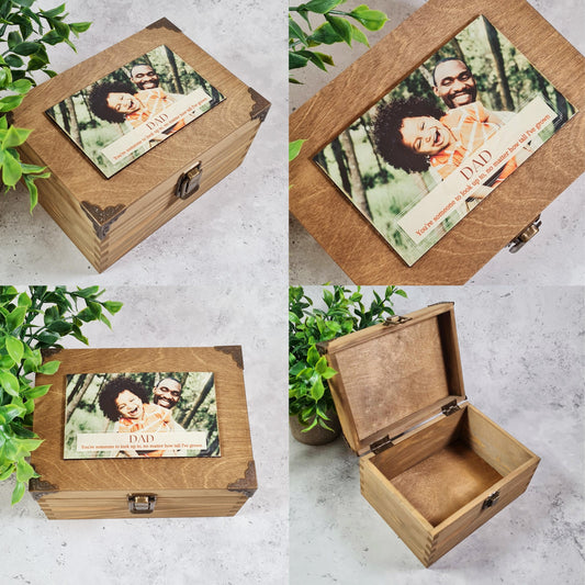 Personalised Father's Day Photo Box Gift I Dad Keepsake Box Birthday Present