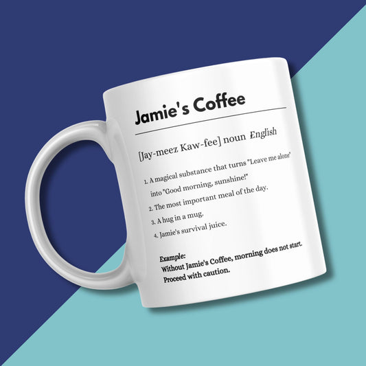 Personalised Funny Coffee Definition Mug I Coffee Lover Gift Idea for Him