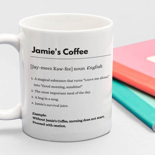 Personalised Funny Coffee Definition Mug I Coffee Lover Gift Idea for Him