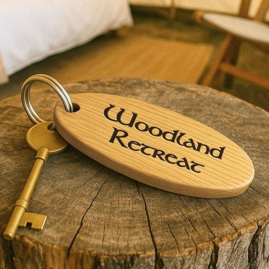 Personalised Glamping Campsite Keyring