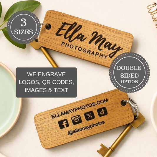 Personalised Logo Social Media Engraved Keyring