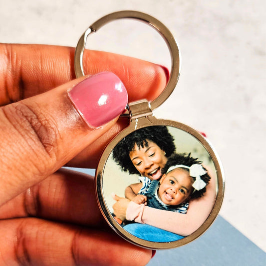 Personalised Metal Family Photo Keyring