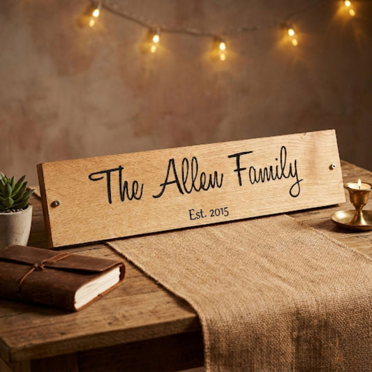 Personalised Oak Family Plaque