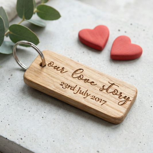Personalised Our Love Story Keyring