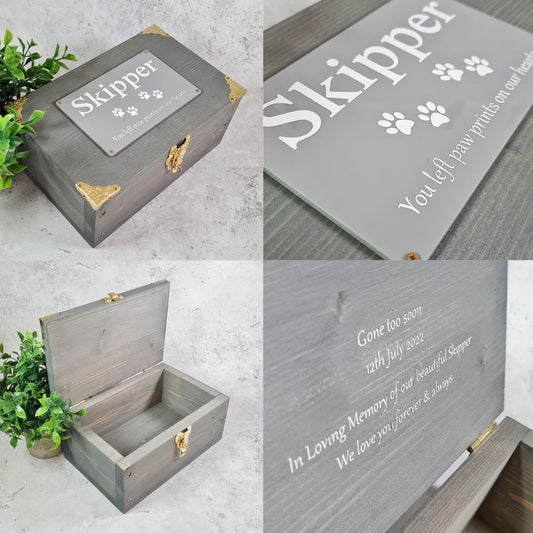 Personalised Pet Memory Box - Pet Ashes Keepsake Box - Pet Loss Gift