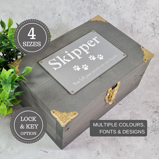 Personalised Pet Memory Box - Pet Ashes Keepsake Box - Pet Loss Gift