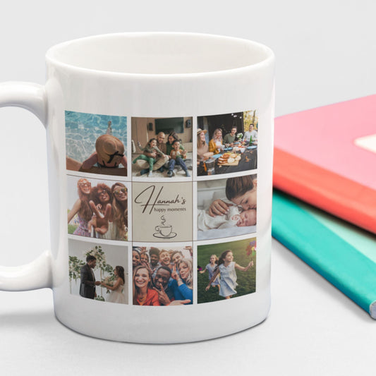 Personalised Photo Collage Mug - Happy Moments Family Photo Gift Idea