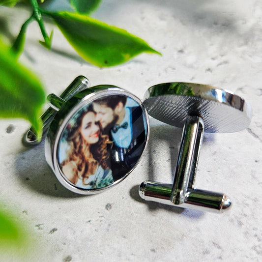 Personalised Photo Cufflinks - Birthday Wedding Gift For Him