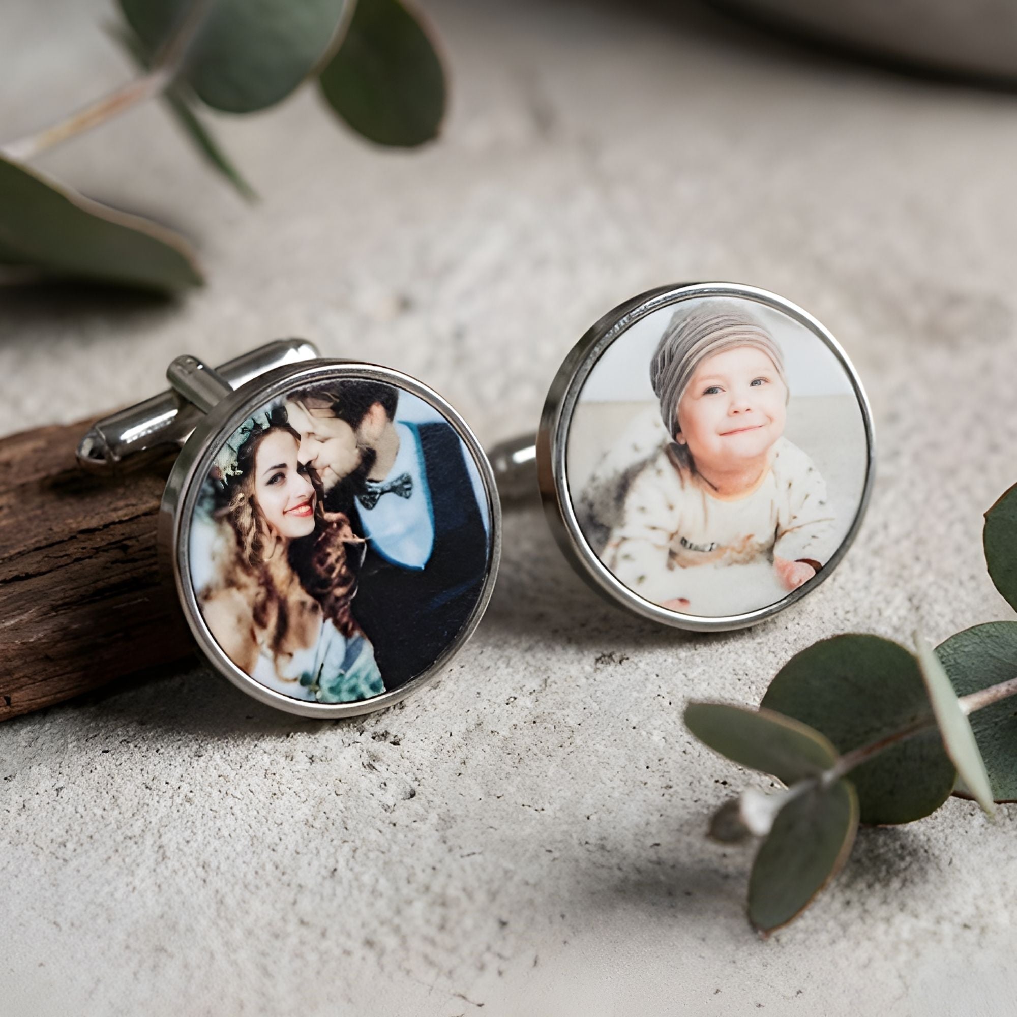 Personalised Photo Cufflinks - Birthday Wedding Gift For Him