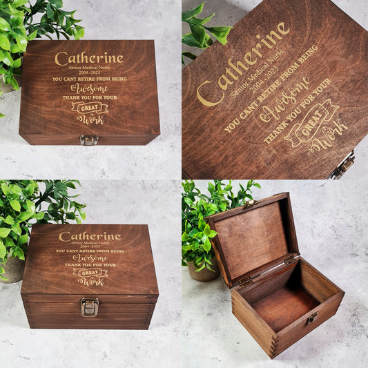 Personalised Retirement Memory Box Gift I Boss Coworker Job Leaving Present