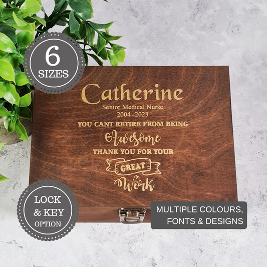 Personalised Retirement Memory Box Gift I Boss Coworker Job Leaving Present