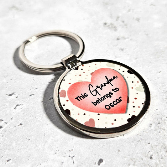 Personalised 'This Grandma Belongs To' Keyring