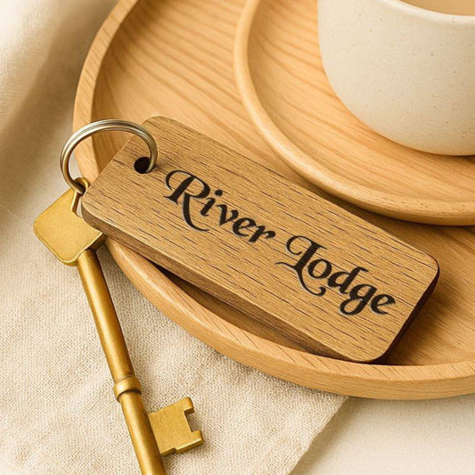 Personalised Wooden Keyrings for Airbnb Hosts | Add Guest Info, Host Contact & QR Codes