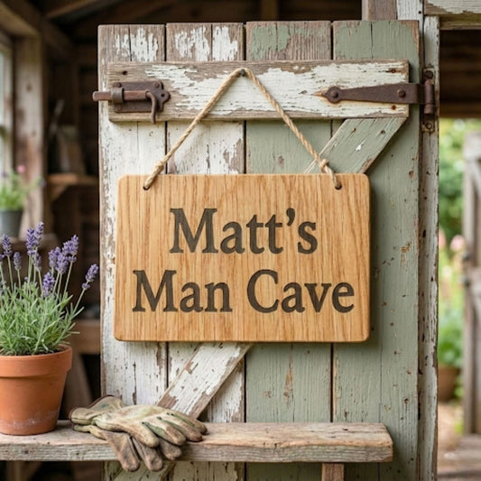 Personalised Wooden Man Cave Sign I Birthday Gift for Him