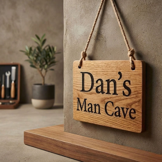 Personalised Wooden Man Cave Sign I Birthday Gift for Him
