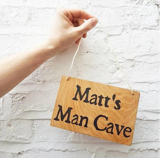 Personalised Wooden Man Cave Sign I Birthday Gift for Him