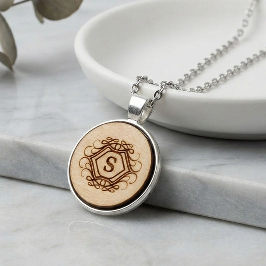 Personalised Wooden Monogram Necklace I Engraved 18th 21st Birthday Gift