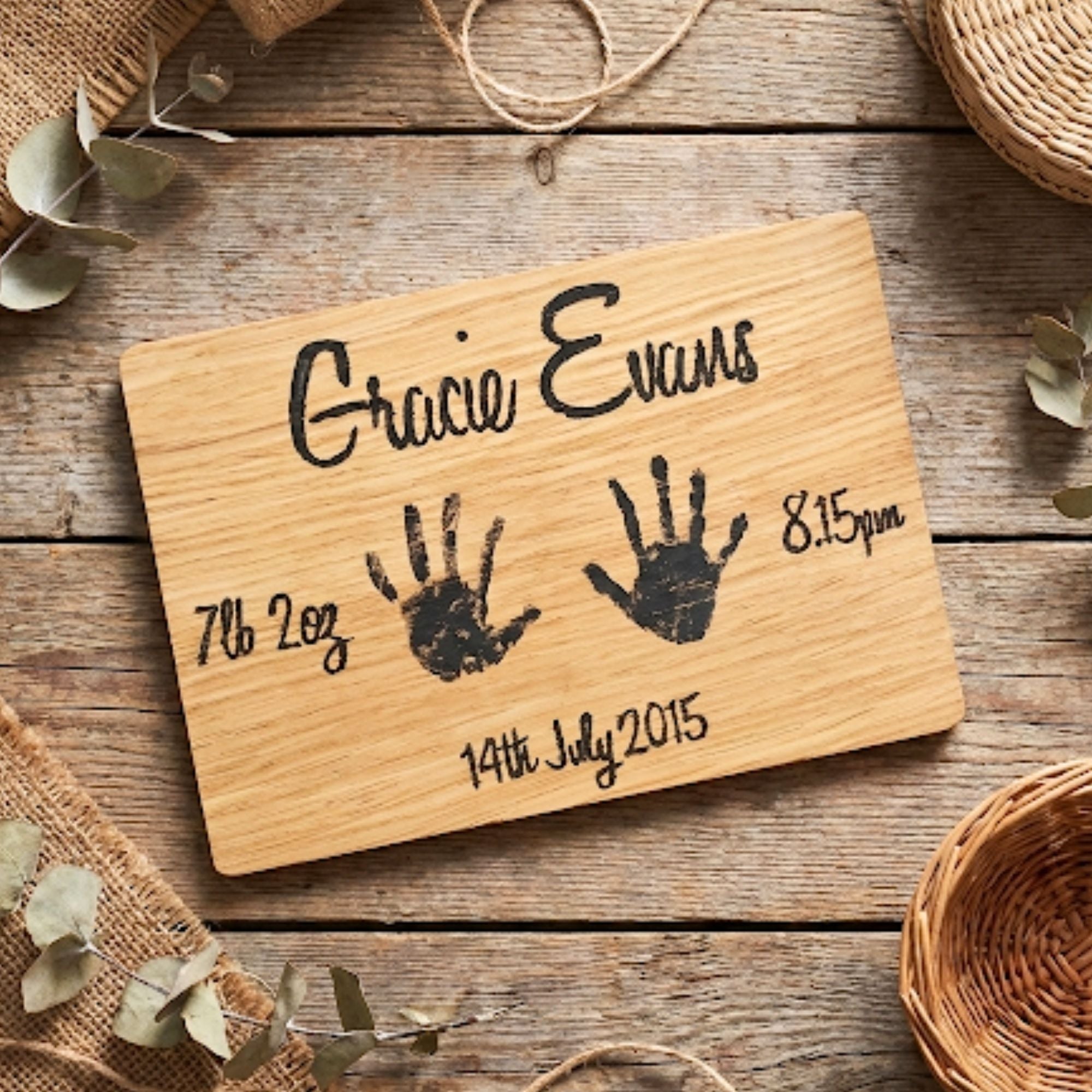 Personalised newborn baby card ornament