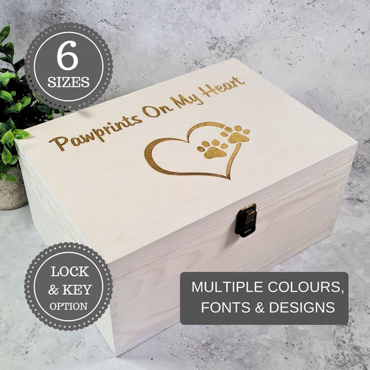 Pet Ashes Keepsake – Memorial for Dogs – Engraved Wooden Box