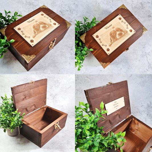 Pet Photo Memory Box - Pet Bereavement Ashes Keepsake Box - Pet Sympathy Gift