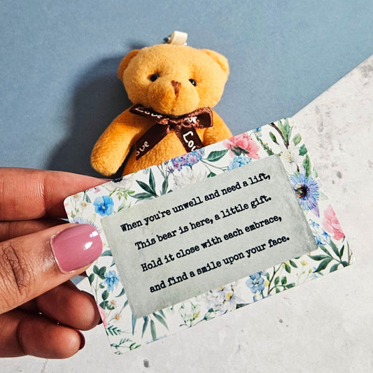 Pocket Comfort Bear and Wallet Card Poem - Get Well Soon Gift
