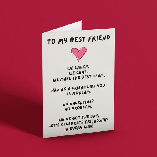 Printable Best Friend Valentine's Poem Card | Instant Download